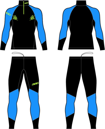Гоночный комбинезон KV+ LAHTI 2 pieces suit black\blue 21V118.12