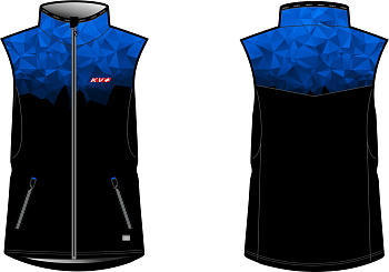 Разминочный жилет KV+ TORNADO vest man black\blue 22V102.12