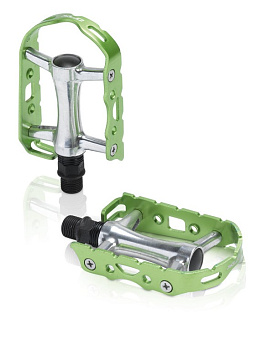 Педали XLC MTB-Pedal Ultralight V PD-M15 Alu,silver\limegreen Reflector 2501812053