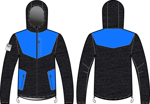 Разминочная куртка KV+ FOCA Jersey with hood man dark grey\blue, 23V122.2
